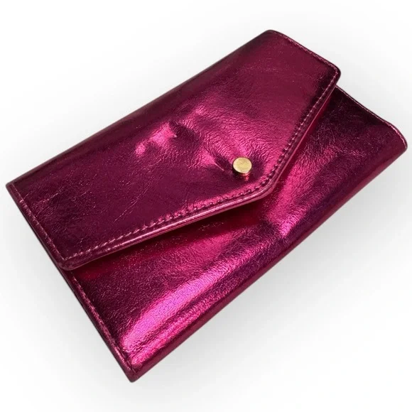 EUC A New Day Metallic Pink Wallet – Snap Closure, Card Slots, Zip Pocket - Picture 2 of 8